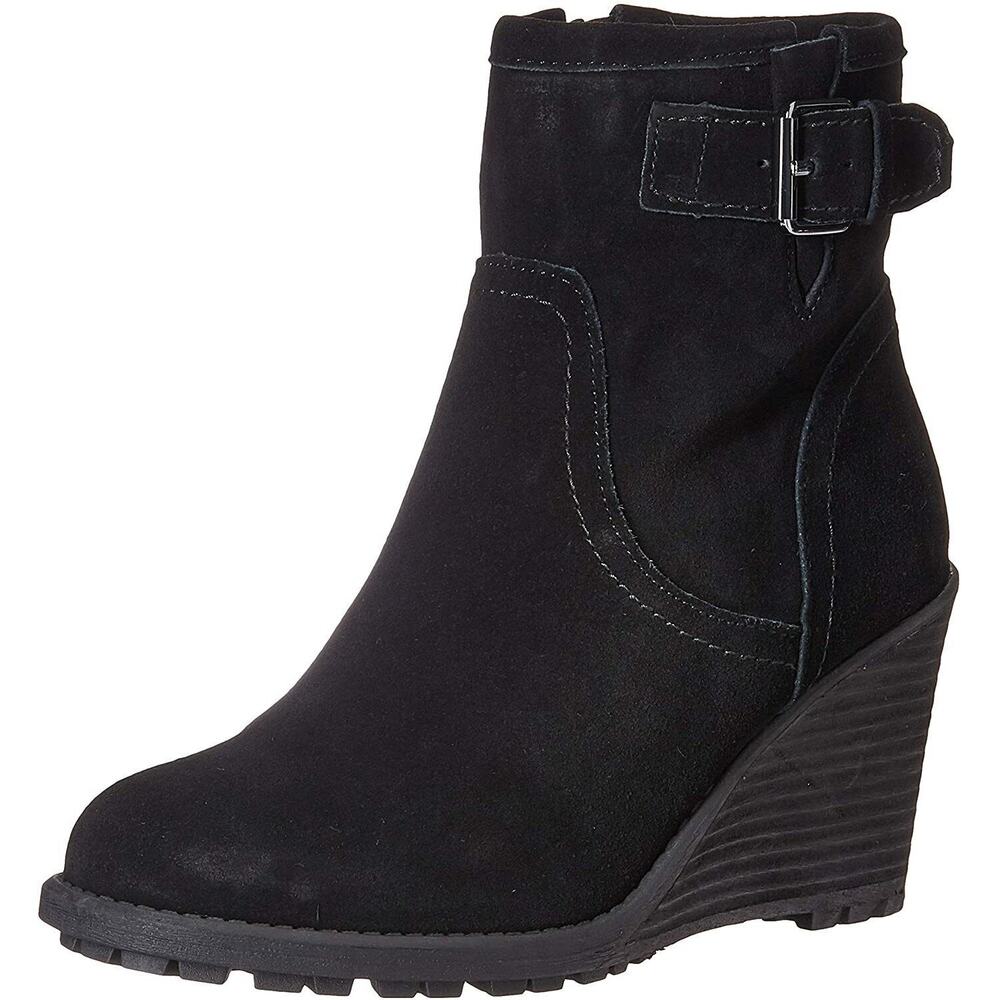 Carlos by Carlos Santana Women Wedge Heel Ankle Booties Trace Size US 9.5M Black